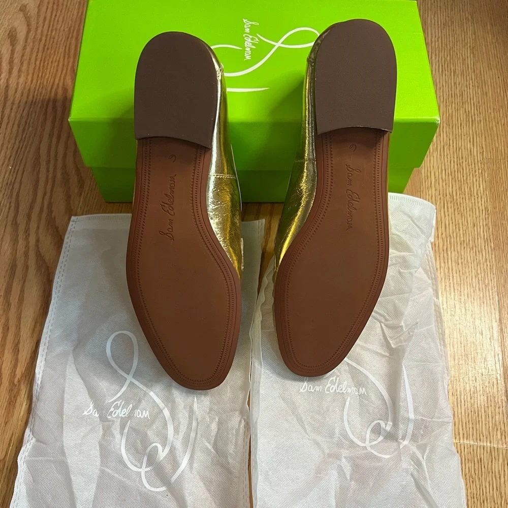 Sam Edelman Lucca Bit Loafer size 6 in Amber Gold Leather NIB - Picture 7 of 12